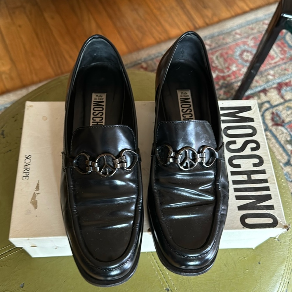 Fun Moschino Loafers if you like hearts and peace you’ll love these .